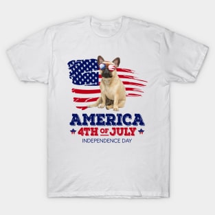 French Bulldog Flag USA - America 4th Of July Independence Day T-Shirt